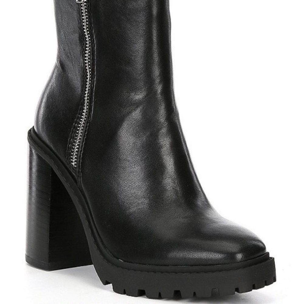 Chelsea & Violet Falla Zip Lugged Booties Black - Picture 10 of 10